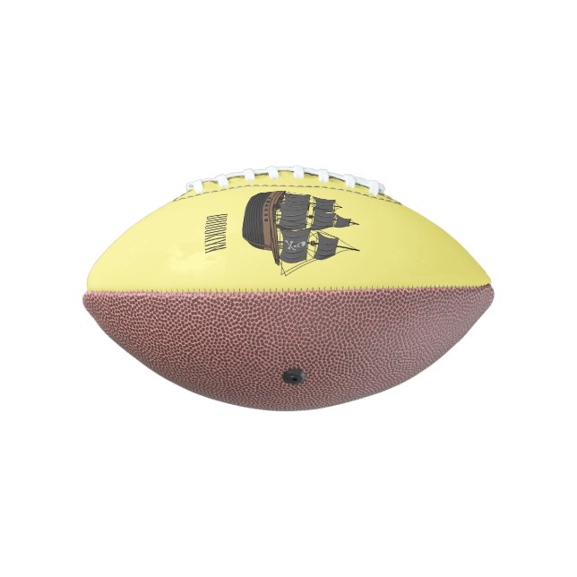 Balón De Fútbol Americano Ilustracion de personalizado de buques piratas (Girado 270)