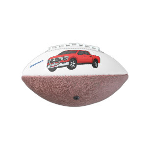 Balón De Fútbol Americano Ilustracion de personalizado de camioneta roja