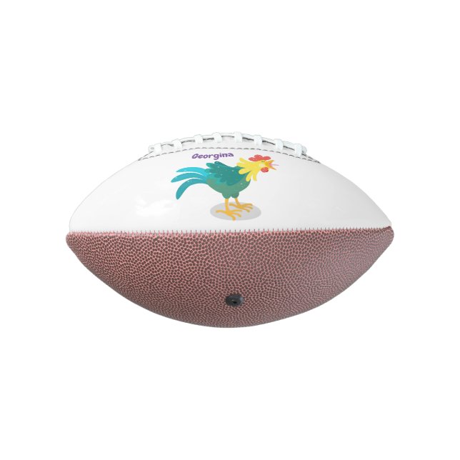 Balón De Fútbol Americano Ilustracion de personalizado de gallo de entrego g (Girado 270)