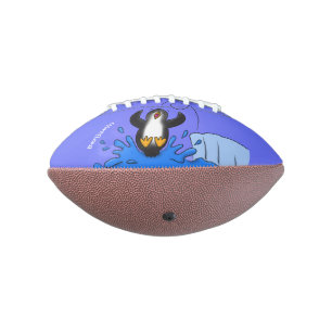 Balón De Fútbol Americano Ilustracion de personalizado de pingüino puenteado