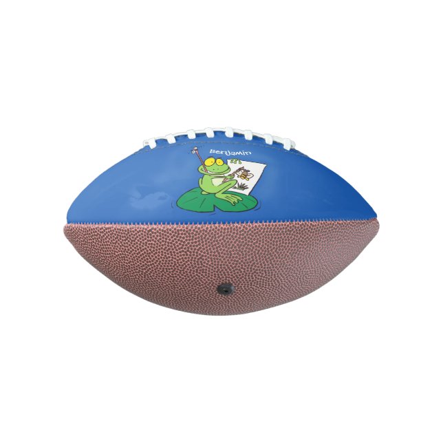 Balón De Fútbol Americano Ilustracion de personalizado de rana verde lindo (Girado 270)