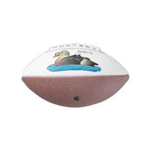 Balón De Fútbol Americano Ilustracion personalizado de aves King eider