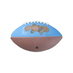 Balón De Fútbol Americano Ilustracion personalizado de bebé de plaquypus fel