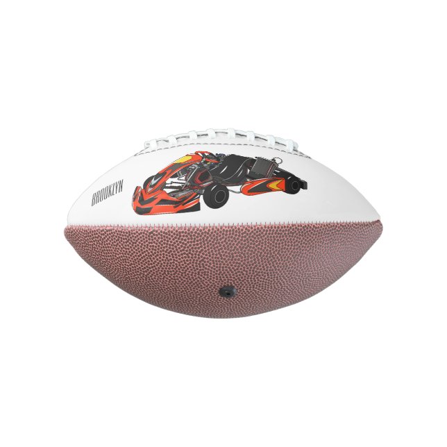 Balón De Fútbol Americano Ilustracion personalizado de carreras de Kart (Girado 270)