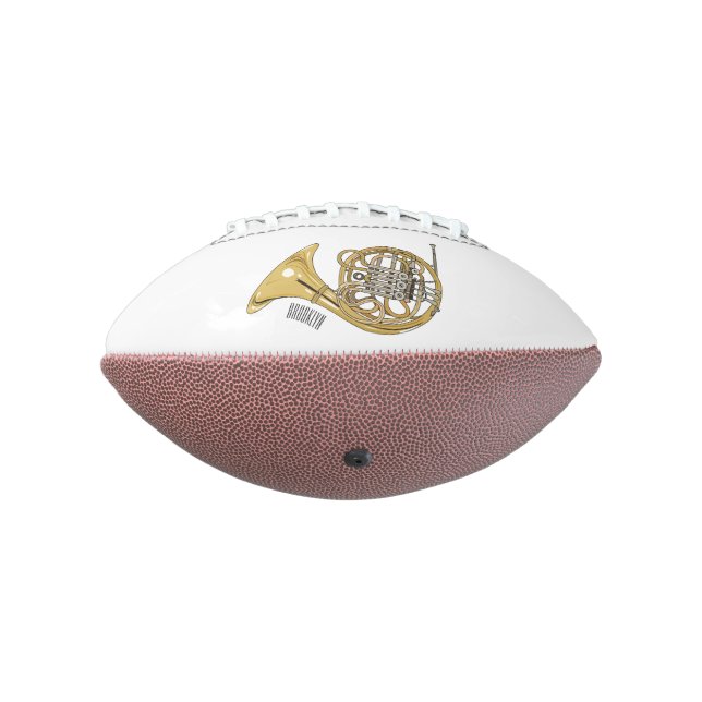 Balón De Fútbol Americano Ilustracion personalizado de cuerno francés (Girado 270)