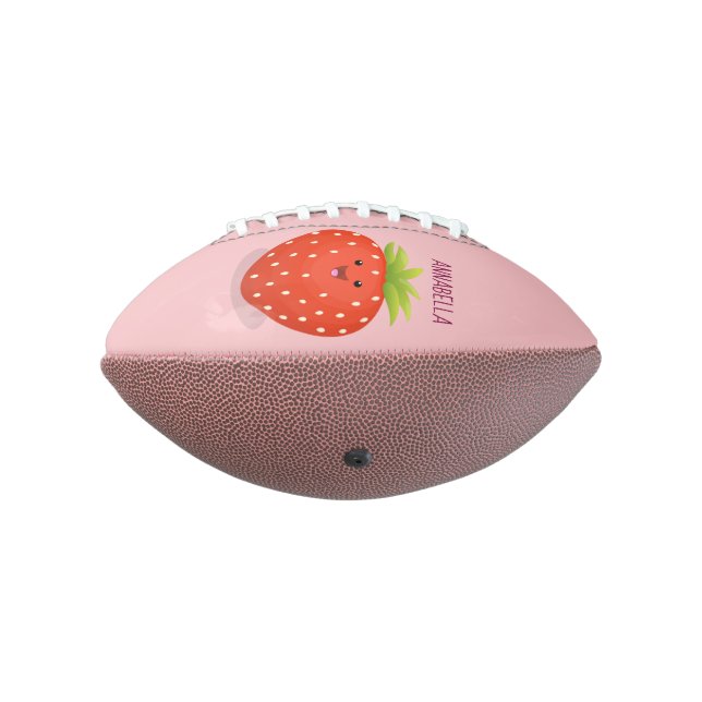 Balón De Fútbol Americano Ilustracion personalizado de fresa cute kawaii (Girado 270)
