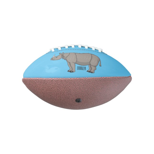 Balón De Fútbol Americano Ilustracion personalizado de Javan rhinoceros (Girado 270)