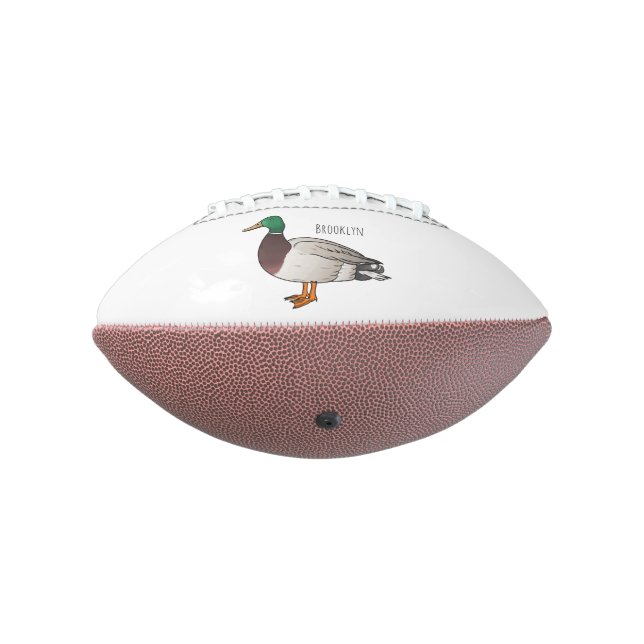 Balón De Fútbol Americano Ilustracion personalizado de pato mallard (Girado 270)