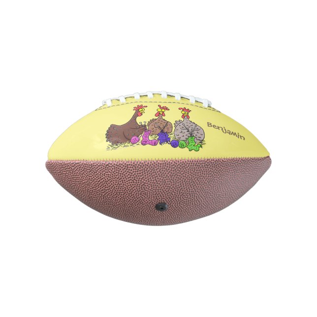 Balón De Fútbol Americano Ilustracion personalizado de pollos de punto diver (Girado 270)