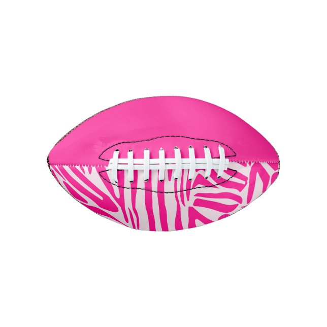 Balón De Fútbol Americano Impresión de cebra rosa (Anverso)