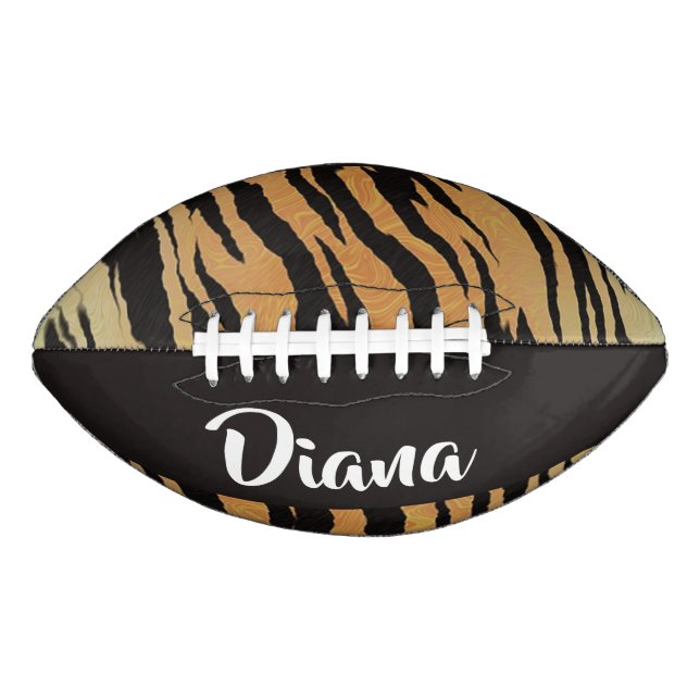 Balón De Fútbol Americano Impresión de tigre marrón y negro (Anverso)