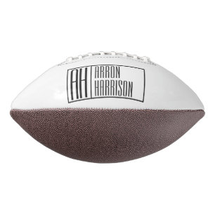 Balón De Fútbol Americano Iniciales y logotipo de nombres mínimos modernos