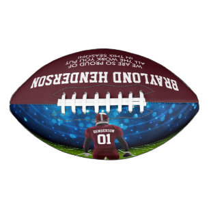 Balón De Fútbol Americano Jersey Granate Personalizado Jugador Fútbol