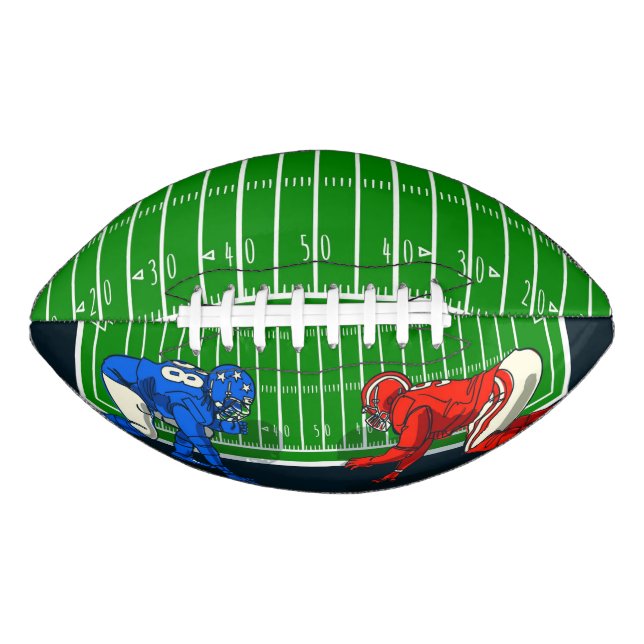 Balón De Fútbol Americano Jugadores de fútbol en campo (Anverso)