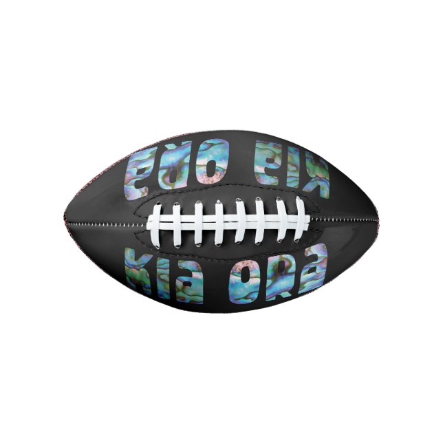 BALÓN DE FÚTBOL AMERICANO KIA ORA KIWI GREETING PAUA (Anverso)