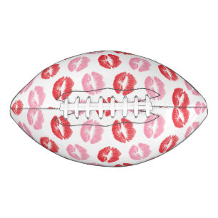 Balón De Fútbol Americano Labios Rojos y Rosados, Patrón de Labios, Lápiz La