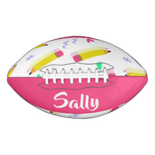 Balón De Fútbol Americano Lápices amarillos y raspones en blanco