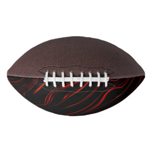 Balón De Fútbol Americano Largos trazos rojos ondulados sobre fondo oscuro