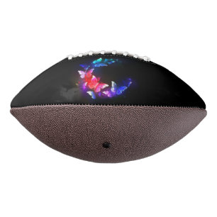 Balón De Fútbol Americano Las mariposas nocturnas brillantes de Neon en el f