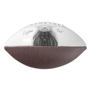 Balón De Fútbol Americano León negro con corona y monograma