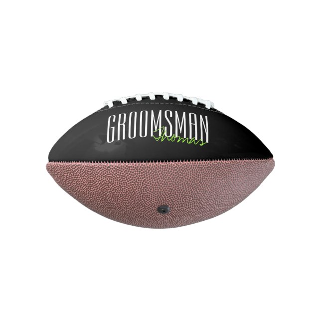 Balón De Fútbol Americano Letras en negrita "Groomsman" personalizadas (Girado 270)