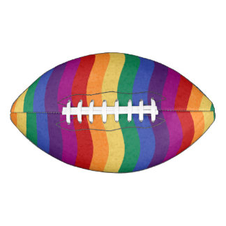 Balón De Fútbol Americano Líneas onduladas de color arcoiris