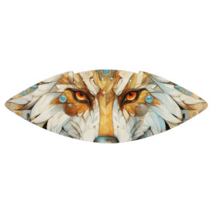 Balón De Fútbol Americano Lobo blanco y rojo de Solarpunk