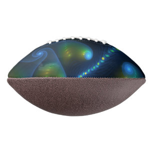 Balón De Fútbol Americano Luces de fantasía Resumen Fractal amarillo verde a
