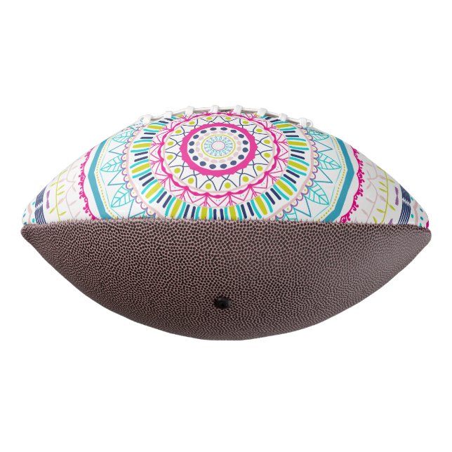 Balón De Fútbol Americano mandala colorida (Girado 270)