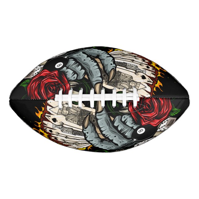 Balón De Fútbol Americano Mano De Tarjetas (Anverso)