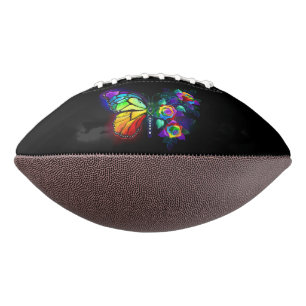 Balón De Fútbol Americano Mariposa florida arcoiris