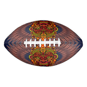 Balón De Fútbol Americano Máscara ritual del rey guerrero tribal