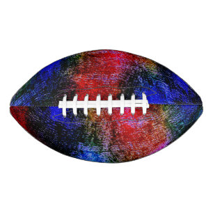 Balón De Fútbol Americano Material azul y rojo desollado con "pintura al óle