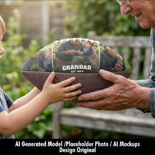 Balón De Fútbol Americano Mejor abuelo Colaje de fotos en negrita