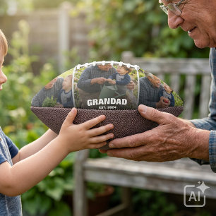 Balón De Fútbol Americano Mejor abuelo Colaje de fotos en negrita