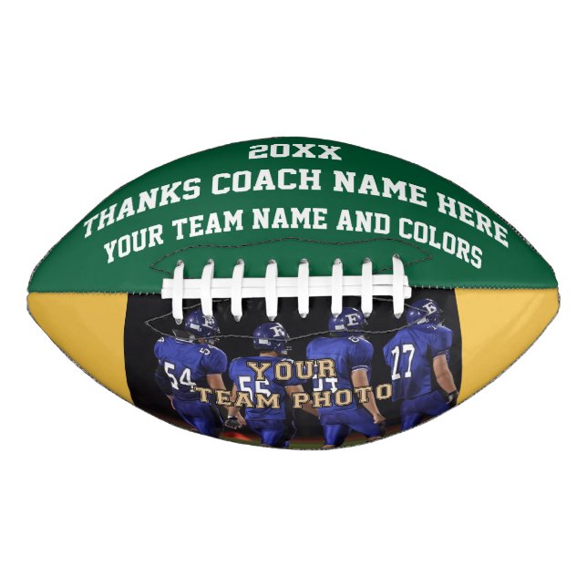 Balón De Fútbol Americano Mejor entrenador de fútbol entrega tu foto, TEXTO, (Anverso)