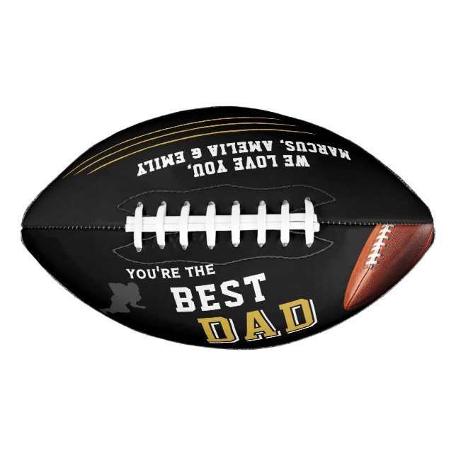 Balón De Fútbol Americano Mejor Jugador de Papá Silhouette Padre Keepsake (Anverso)