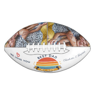 Balón De Fútbol Americano Mejor Papá De Par Kids Fotos Padres Día Keepsake