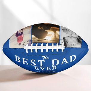 Balón De Fútbol Americano Mejor Papá del Mundo Azul Día del Padre 3 Colaje d