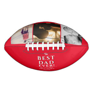 Balón De Fútbol Americano Mejor Papá del Mundo Día del Padre Collage de 3 Fo