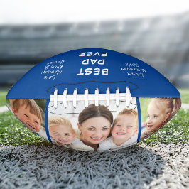 Balón De Fútbol Americano Mejor Papá del Mundo Foto Personalizada Azul