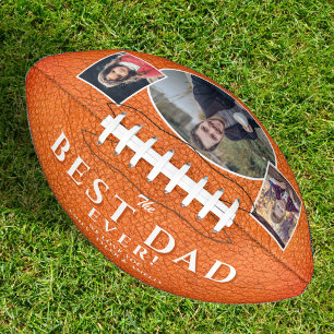 Balón De Fútbol Americano Mejor Papá Impresión Cuero Día del Padre 3 Fotos
