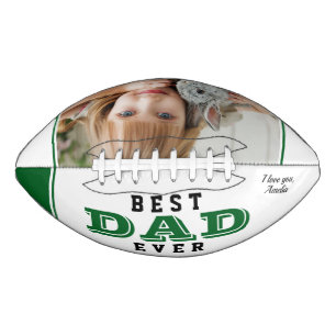 Balón De Fútbol Americano Mejor Papá Padre Foto Verde