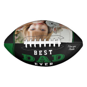 Balón De Fútbol Americano Mejor recuerdo de foto verde negro para papá