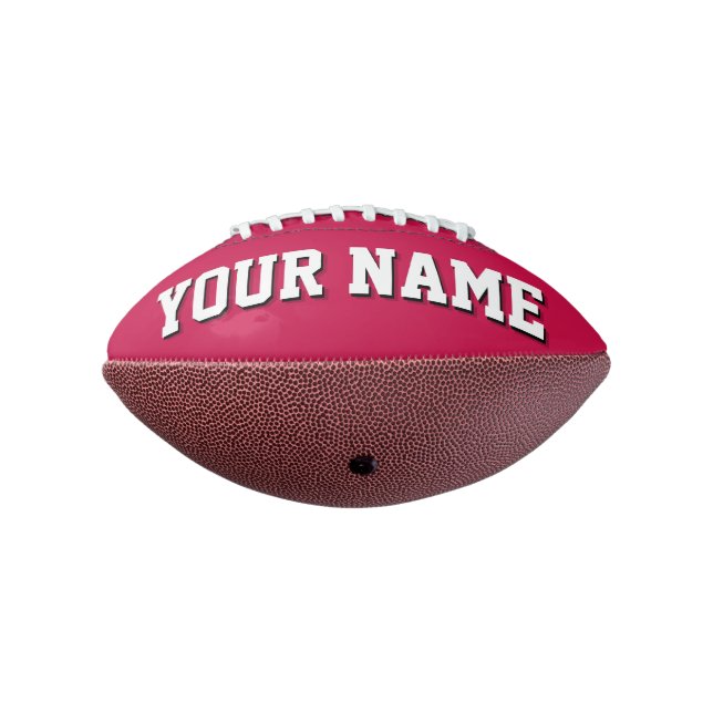 Balón De Fútbol Americano Mini CRIMSON Fútbol personalizado en blanco y rojo (Girado 270)