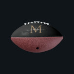 Balón De Fútbol Americano Moda Black Gold Monograma Girly Feminine Script<br><div class="desc">Moda de moda Cute Oro Negro Monograma Girly Feminine Elegante Guión Moderno</div>