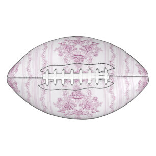 Balón De Fútbol Americano Moda francesa, rosa,toile,floral,patrón,victoriano