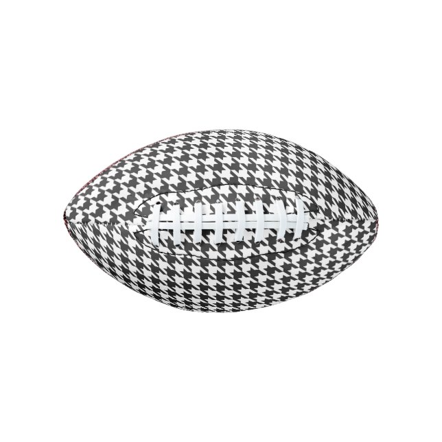 Balón De Fútbol Americano Modelo blanco y negro de Houndstooth (Anverso)