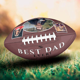 Balón De Fútbol Americano Modern Best Dad Father 3 Photo Collage