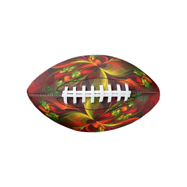 Balón De Fútbol Americano Modern Red Green Floral Abstract Art Pattern #05 (Anverso)